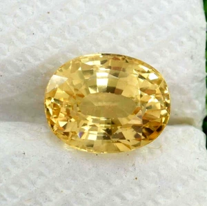 A-1 natürlicher 8,95 ct Ceylon gelber Saphir 12x9 m Ovalschliff echter loser Edelstein - Bild 1 von 8