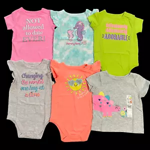 Baby Girl's Stylish & Cute Bodysuits & Tops -Multicolor size 6-9 Months LOT OF 6 - Picture 1 of 12