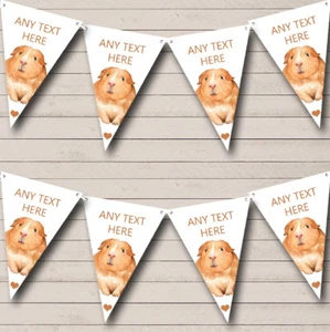 Party Banner Bunting Cute Watercolour Guinea Pig Personalised Baby Shower - Picture 1 of 1
