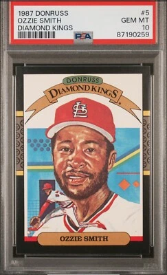 Donruss 1987 — Ozzie Smith — Diamond Kings — 💎 Como nuevo PSA 10 — Pop 54 — ¡¡NUEVO!!! Foto 1 de 3