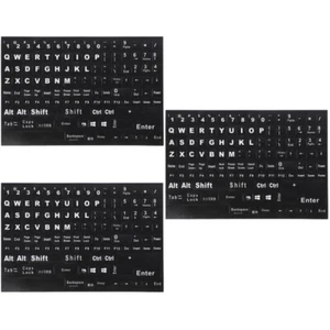 3 Sheets Clavier Stickers Décalcomanies De Lettre Autocollants À L'alphabet Du - Photo 1/12