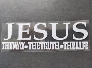Pegatina - JESÚS - The Way-The Truth-The Life (Blanco Formato 19,6 x 7,6 cm) - Imagen 1 de 1