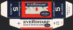Vintage box EVERSHARP BLADES Single Edge razor blades new old stock n-mint - Picture 1 of 2