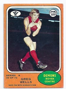 1973 B Scanlens (36) Greg WELLS Melbourne "Near Mint"