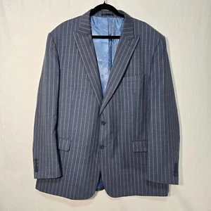 PIERRE NOIR Old Money Blue Gray Striped Classic Fit Blazer Jacket Size L50/44. - Picture 1 of 20