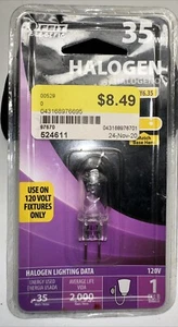 Feit Electric 35 Watt 120V Lighting GY6.35 BPQ35T4/JCD SINGLE BULB - Picture 1 of 2