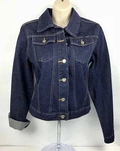 Angels / Dark Wash Denim / Cropped Jean Jacket / 100% Cotton / Junior's Size S - Picture 1 of 4