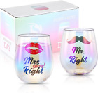 Mr Right Mrs Always Right Wine Glasses Couple Wine Glasses Mr Mrs Gifts For Coup