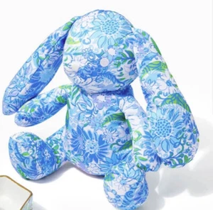 Neu mit Etikett Lilly Pulitzer GWP Hase Plüsch Sansibar Frenchie Blue Suns Out - Bild 1 von 9