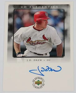 SIGNED 1999 UD AUTHENTICS J.D. DREW ST LOUIS CARDINALS ROOKIE AUTO AUTOGRAPH - Picture 1 of 2