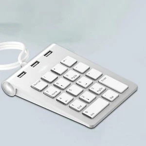 Numeric Keypad ,Wired Number Pad ,USB with 3 USB 2.0 Ports - Zdjęcie 1 z 9