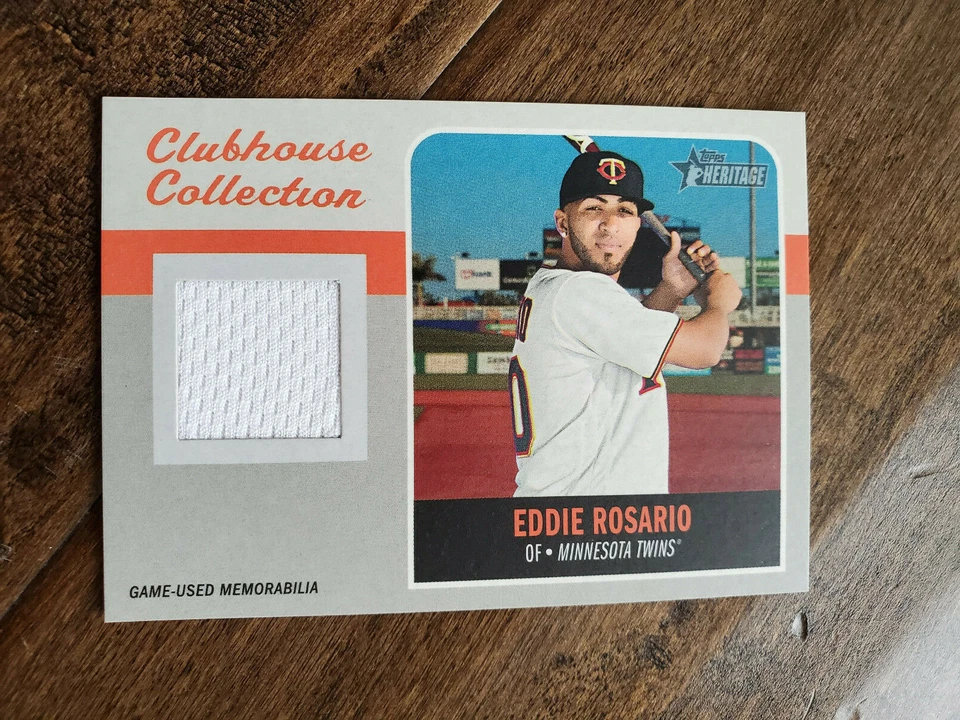 2019 TOPPS HERITAGE GAME USED JERSEY RELIC EDDIE ROSARIO MINNESOTA TWINS CCR-ER  - Image 1 of 1