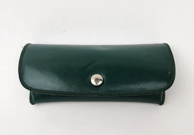 Estuche para gafas de sol vintage con soporte para gafas hechas en EE. UU. verde bosque cosido Foto 1 de 4