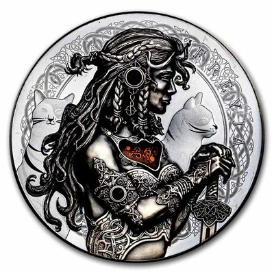2022 Niue 2 oz Silver Antique Goddesses of Love; Freyja - Image 1 of 4