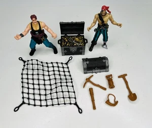 2 Chap Mei Action Figures Pirates Treasure Chest + 2 Lids Expedition Tools Net - Picture 1 of 6