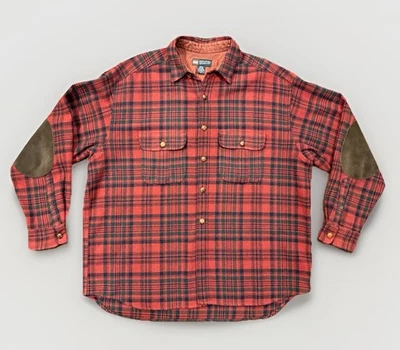 VTG Banana Republic Cabinwear Wool Plaid Flannel Red Black Button Shirt Mens XL - Image 1 of 4