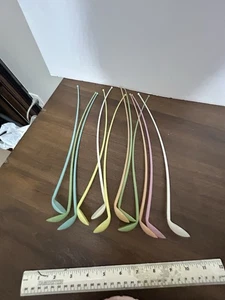 Vtg Tupperware 12 pc Ice Tea Spoons Pastel Color 12" Long Stir Cocktail - Picture 1 of 9