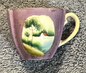 Vintage Signed Ardalt Hand painted Purple Replacement Cup Lenwile China Japan - Bild 1 von 9