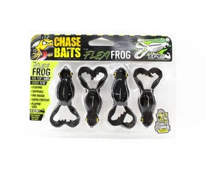 Chasebaits Flexi Frog 40 mm Floating Lure 4/Pack Black (4761) - Picture 1 of 6
