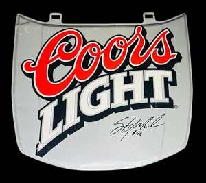 Vtg. COORS LIGHT 2001 Tin Hood Large BEER SIGN 28"x24" Bar, Man Cave, Car Racing - Picture 1 of 2