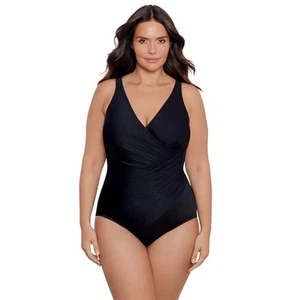 MIRACLE SUIT Plus Size Oceanus One Piece Push Up Bathing Swim Suit Black NWT 18W - Picture 1 of 8