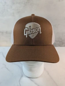 Gibson Truckermütze Kappe Gitarre Plektrum Logo Netz Druckknopflasche karamellbraun NEU - Bild 1 von 7