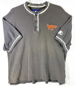 Vintage Virginia Tech Hokies Starter Herren Poloshirt Grau College 90s Large - Bild 1 von 10