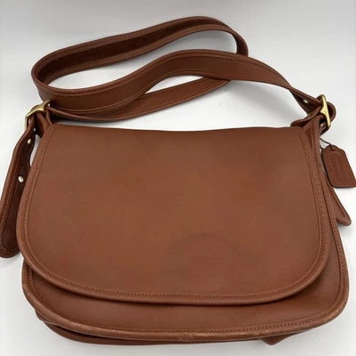 VTG Coach Leather Tan Brown Saddle Crossbody Bag 9951 Patricia's Legacy - Image 1 of 4