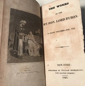 Antique 1825 Book The Works of Lord Byron Vol VIII Don Juan - Bild 1 von 4