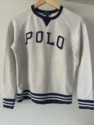 Ralph Lauren Vintage Polo Sportsman Navy Trim Crewneck Sweatshirt Size 14-16 - Image 1 of 4