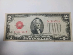 1928 F Red Seal $2.00 Dollar  United States Note  - Nice VF/XF Condition - Picture 1 of 6