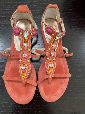 Donald J Pliner Coral Suede Thong Slide-On Sandals, Size 7.5M Foto 1 de 4