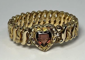 VTG DFB Co Sweetheart Expansion CARMEN Bracelet Red/Purple Heart 5” Expandable - Picture 1 of 17