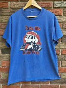 T-shirt vintage anni 80 Ride Me Ride Free Biker XL - Foto 1 di 8