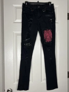 Pantalones elásticos góticos negros para mujer Killstar talla pequeña - Imagen 1 de 6