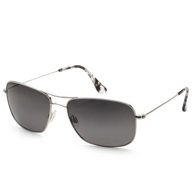 Gafas de sol polarizadas plateadas Maui Jim Wiki Wiki 59 mm para hombre GS246-17 Foto 1 de 2