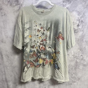 Vintage Y2K Butterfly T-Shirt Herren 3XL 25x26,5 AOP All Over Print David Penfound - Bild 1 von 13