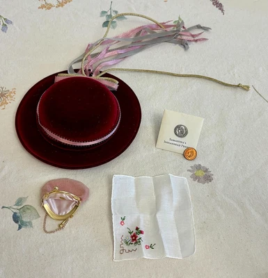 Muñeca American Girl SAMANTHA ACCESORIOS ORIGINALES 1ª V Sombrero Hanky Monedero Usado en Excelente Condición Foto 1 de 4