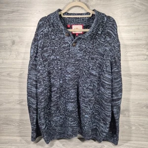 Maglione Joe Browns uomo 2XL blu maglia grossa misto lana 1/4 bottoni - Foto 1 di 7