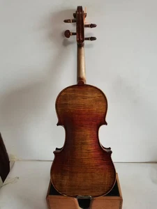 Top Grade 4/4 violin 1pc solid flamed maple back spruce top hand carved K0078 - Picture 1 of 7
