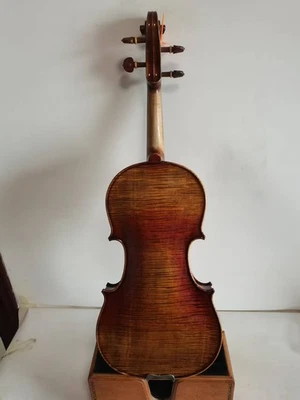 Top Grade 4/4 violin 1pc solid flamed maple back spruce top hand carved K0078 - Image 1 of 4