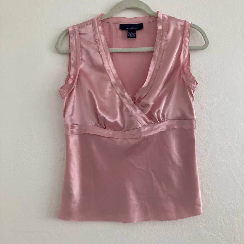 Vintage Jones Wear Surplice Babydoll Satin Tank Top Y2K 90s Fairy Whimsical 4 - Image 1 of 4