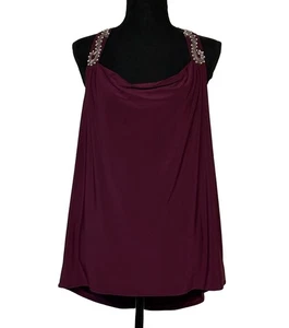 Top Halter Adornado Casa Blanca Mercado Negro Con Cuentas Espalda Corredora Borgoña Talla M - Imagen 1 de 7