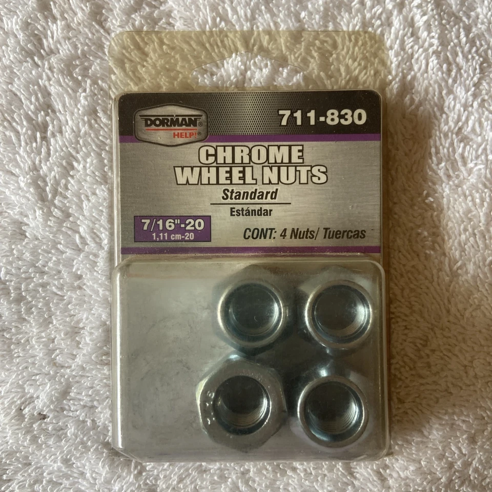 "Tuerca de rueda Dorman 711-830 cromada estándar 7/16-20"" nueva sin abrir"  Foto 1 de 3