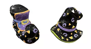 Vanson Halloween Witches Hat And Shoe Salt And Pepper Shakers - Picture 1 of 4