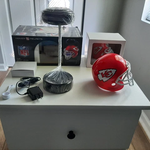NFL Hover Helmets Kansas City Chiefs Levitating LED Lighted Helmet Display Cover
