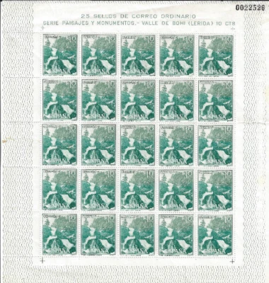 Spain: 1966; 3 shets complete of 25 stamps, castles and landscapes, MNH, EBES095 - Image 1 of 3