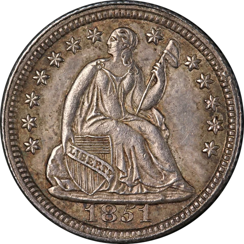 1851-P Seated Liberty Half Dime Choice BU Superb Eye Appeal Strong Strike Cover