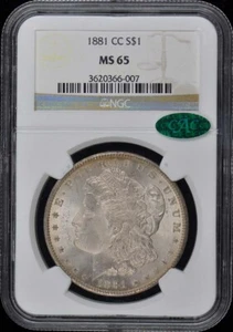 1881-CC Morgan Dollar S$1 NGC MS65 (CAC) - Picture 1 of 2