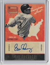 EVAN LONGORIA 2013 PANINI AMERICA'S PASTIME AUTOGRAPH AUTO #19/25 -RAYS!!